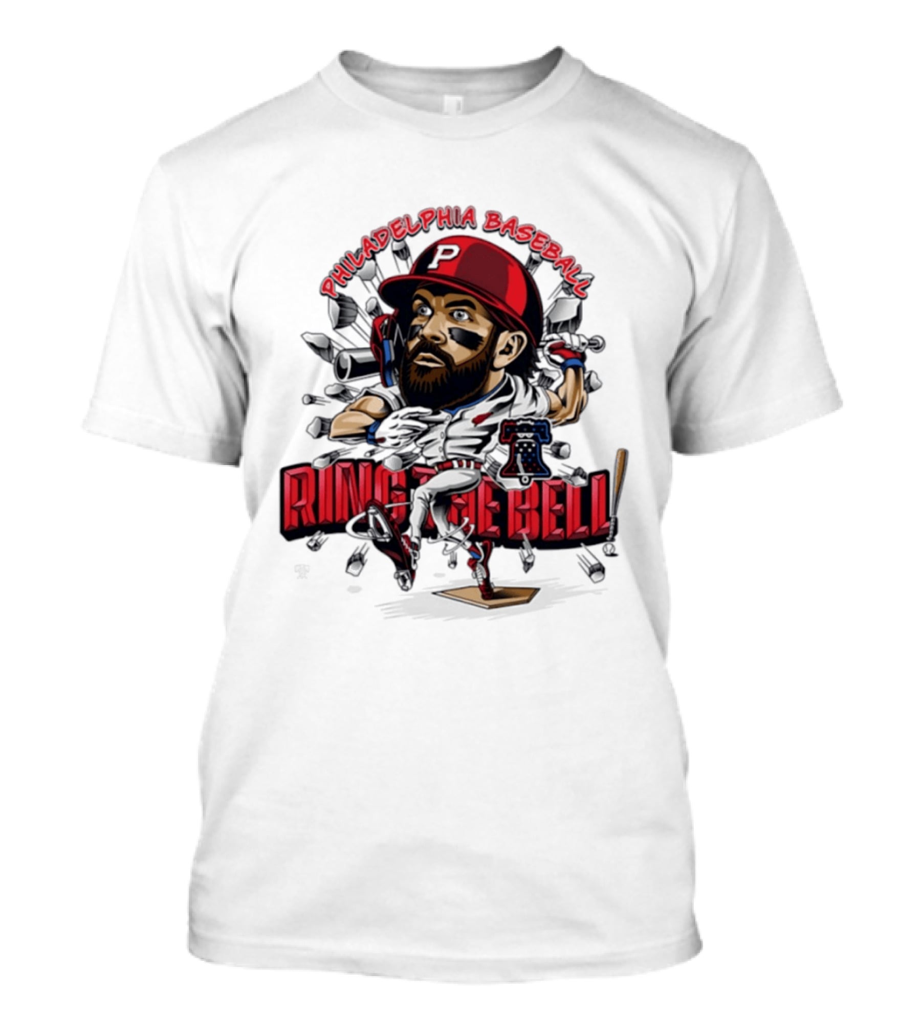 Bryce Harper Philadelphia Baseball Ring The Bell Caricature T-Shirt