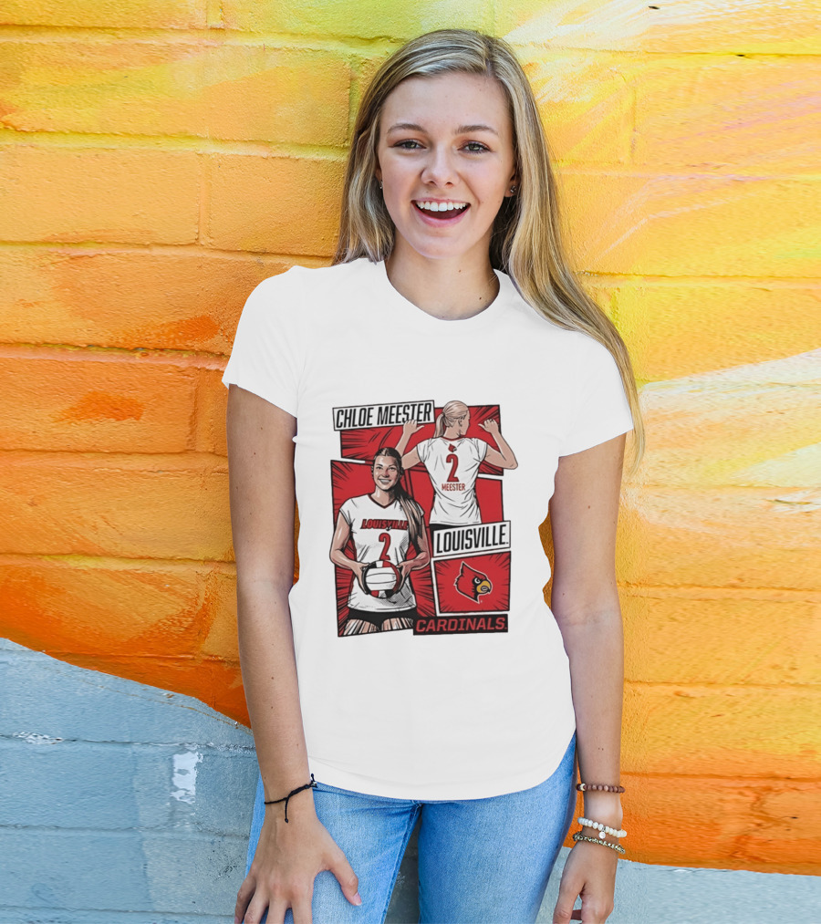 Chloe Meester Louisville Cardinals Volleyball Comic Book T-Shirt