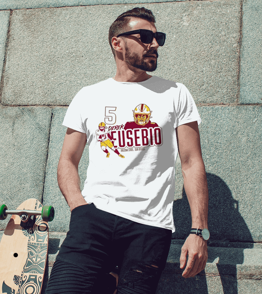 Derek Eusebio 5 Arizona State Sun Devils Football T-Shirt