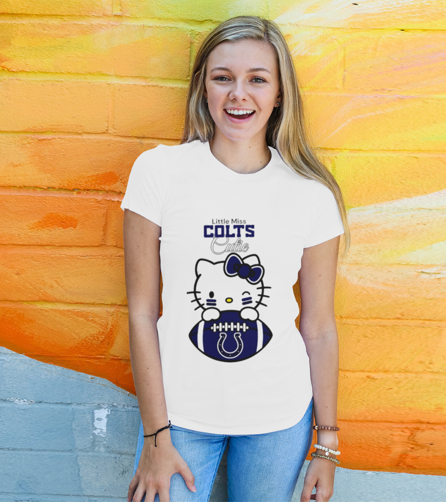 Indianapolis Colts X Hello Kitty Little Miss Colts Cutie Football 2026 Season T-Shirt