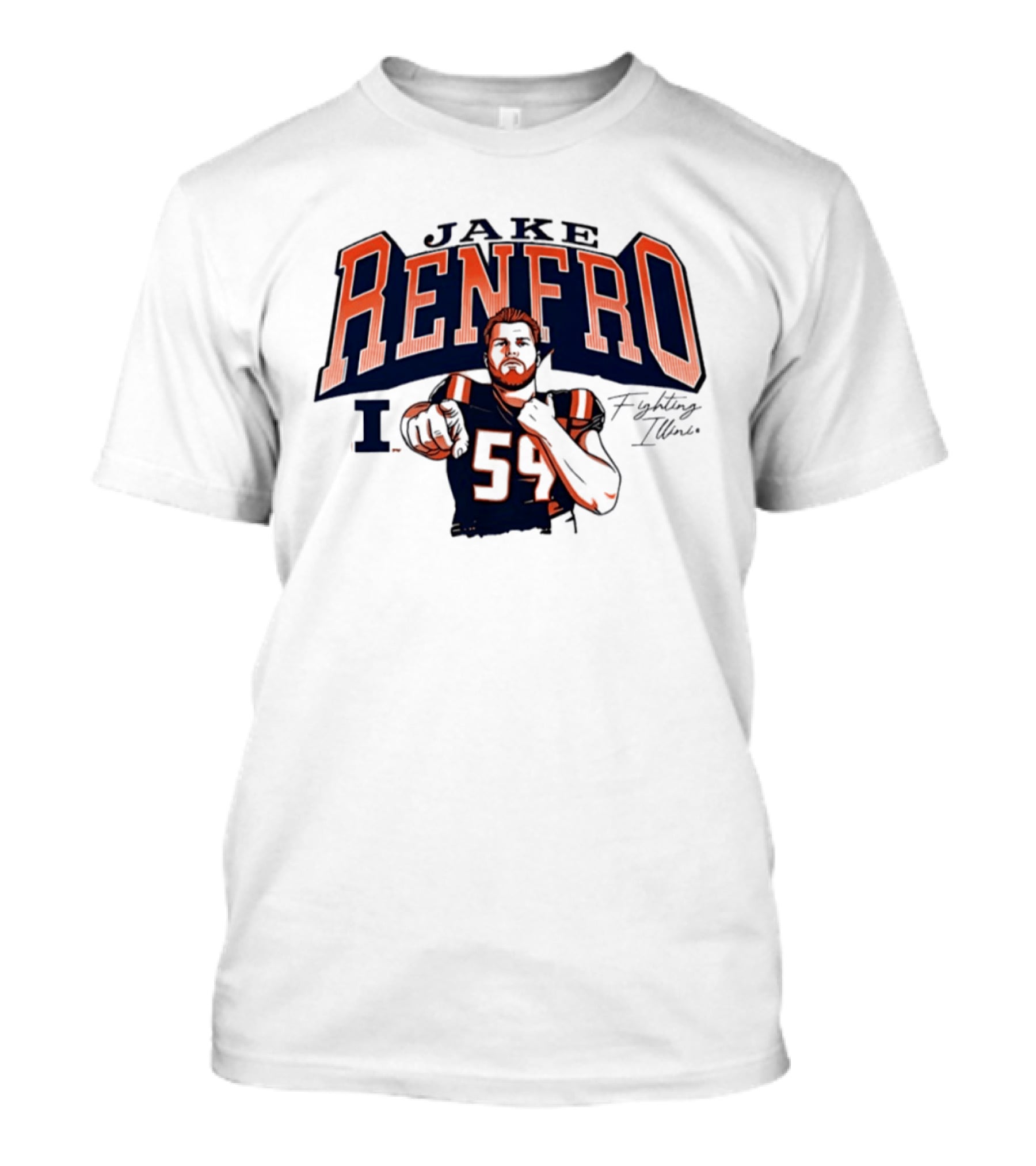 Jake Renfro Illinois Fighting Illini Football 54 T-Shirt