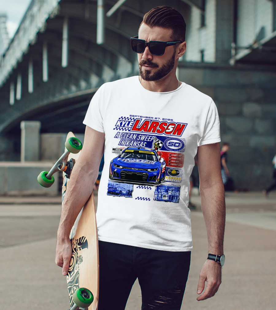 Kyle Larson A Clean Sweep In Kansas September 17 2026 T-Shirt