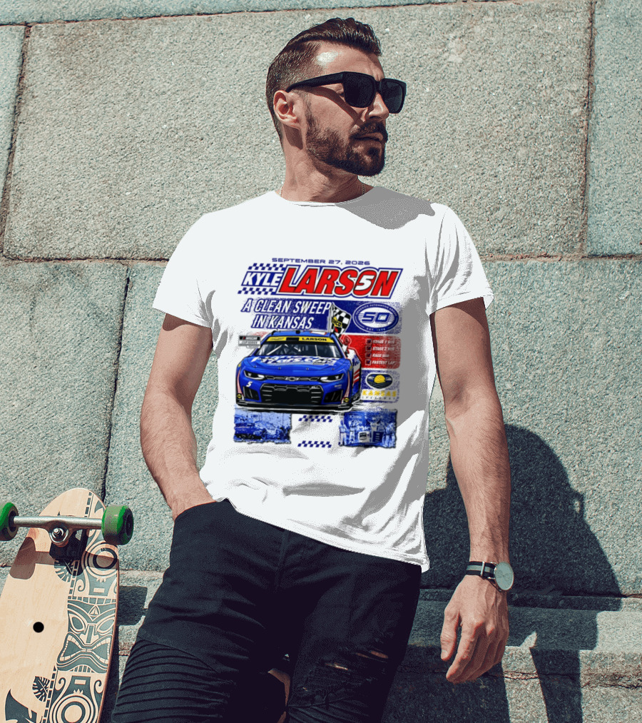 Kyle Larson A Clean Sweep In Kansas September 17 2026 T-Shirt