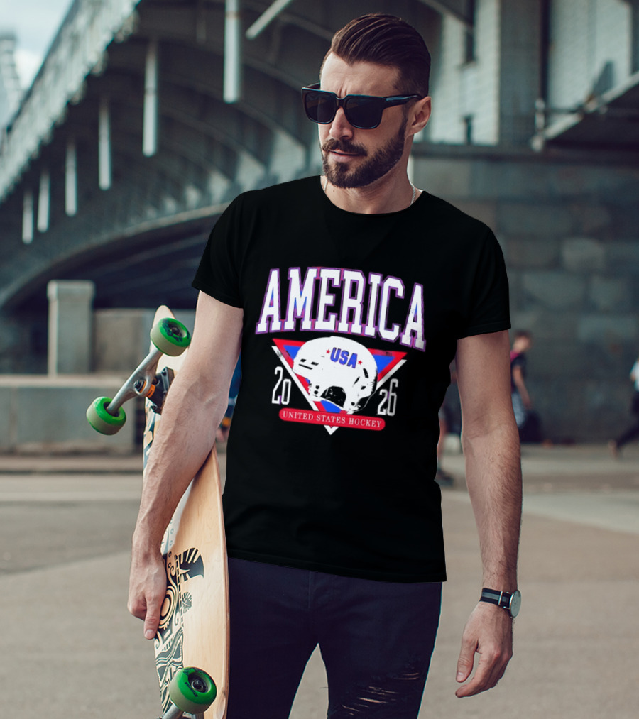 America USA Hockey 2026 United States Helmet T-Shirt