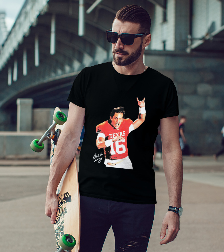 Arch Manning Texas Longhorns 16 Rock Hand Gesture T-Shirt