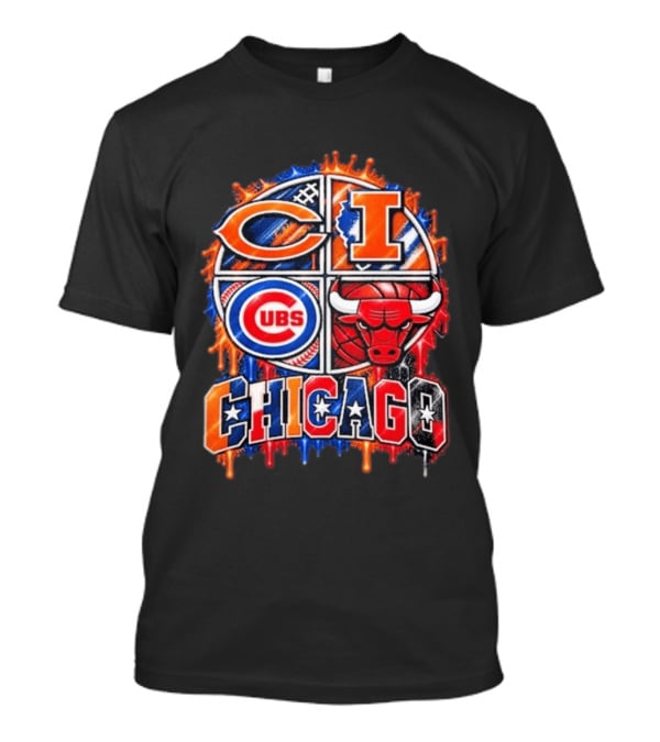 Chicago Sports Bears Fighting Illini Cubs Bulls City Pride T-Shirt