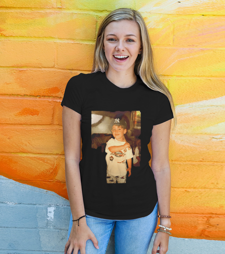 Cody Bellinger Young Yankee Fan Childhood Photo New York Yankees Cap T-Shirt