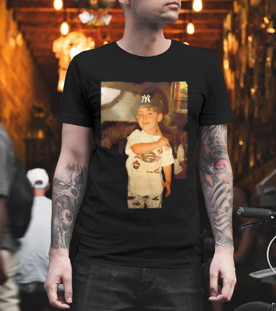 Cody Bellinger Young Yankee Fan Childhood Photo New York Yankees Cap T-Shirt