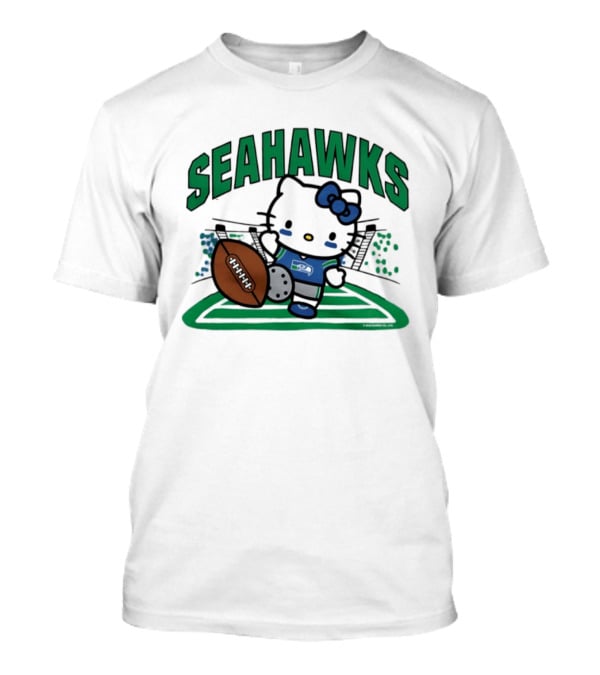 Hello Kitty Seattle Seahawks Football Stadium Kickoff T-Shirt