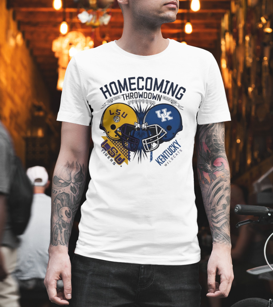 LSU Tigers Vs Kentucky Wildcats Football Homecoming Throwdown October 10 2026 Helmet Clash T-Shirt
