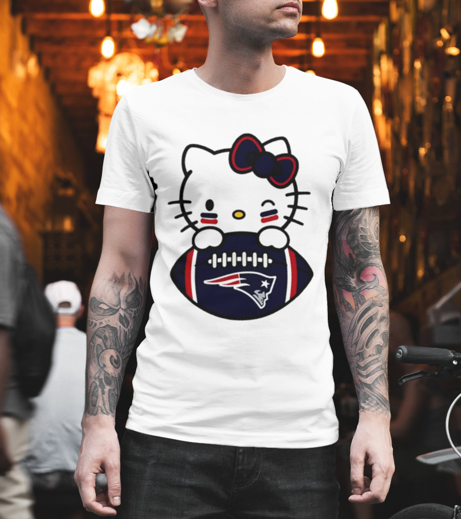 New England Patriots Hello Kitty Collaboration 2026 Football Season T-Shirt