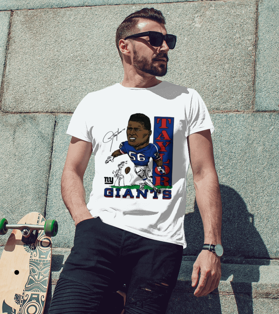 New York Giants Lawrence Taylor 56 Caricature Player T-Shirt