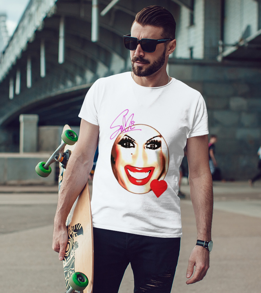Sami Landri Big Face Heart Signature Red Lips T-Shirt