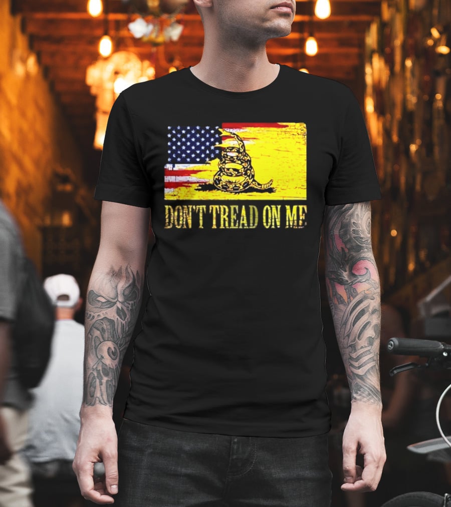 American Flag And Gadsden Snake Don't Tread On Me T-Shirt