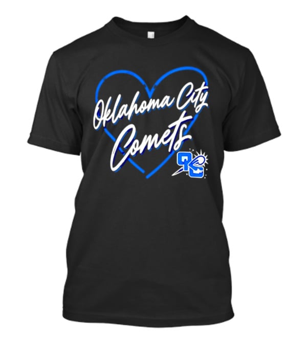 Oklahoma City Comets Heart OKC Blue Themed Team Spirit T-Shirt