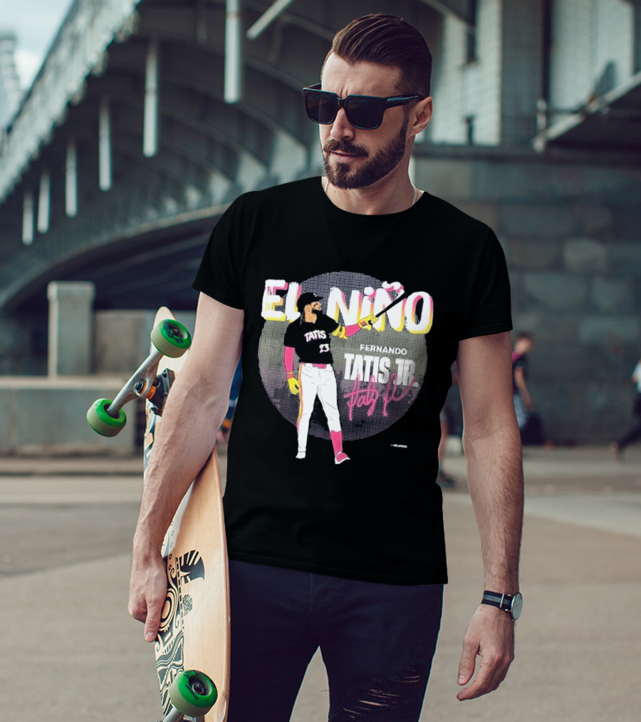 Padres Fernando Tatis Jr El Niño 23 Pink Bat Baseball T-Shirt