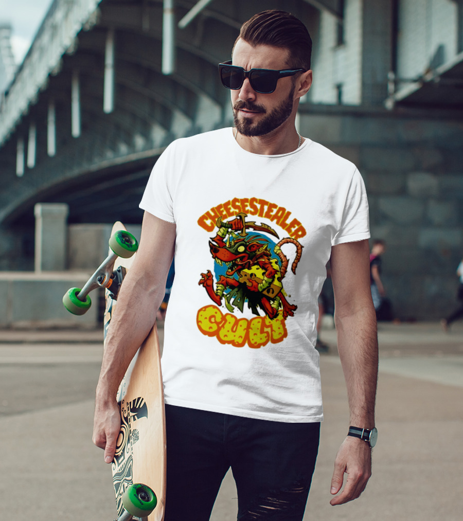Cheesestealer Cult Rat With Cheese Halloween Fantasy T-Shirt