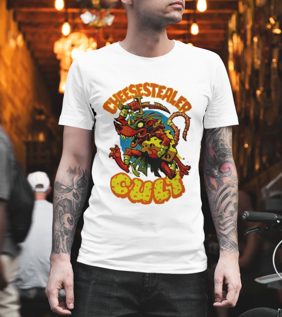 Cheesestealer Cult Rat With Cheese Halloween Fantasy T-Shirt