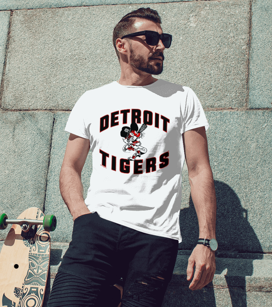 Detroit Tigers Cartoon Paws Vintage Baseball Fan Merchandise T-Shirt