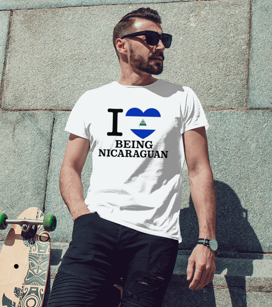 I Heart Being Nicaraguan Flag T-Shirt