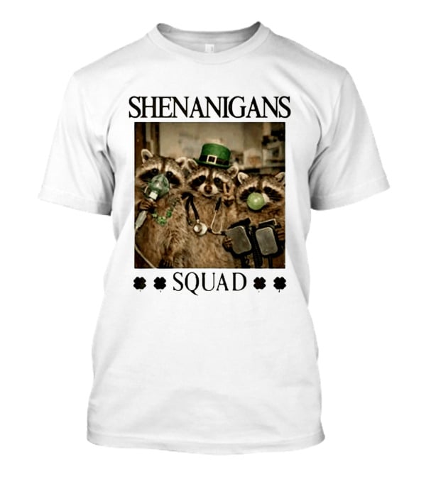 Shenanigans Squad Raccoons Funny Saint Patricks Day T-Shirt
