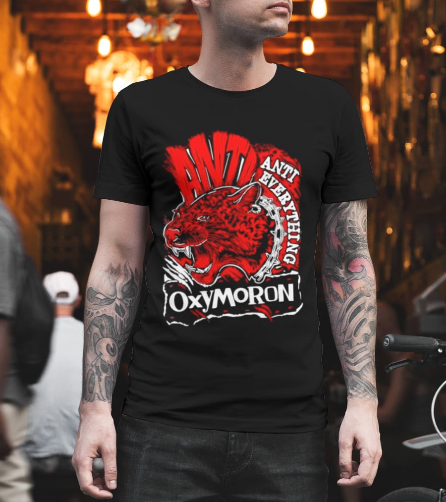 Anti Everything Oxymoron Panther Punk Rock T-Shirt