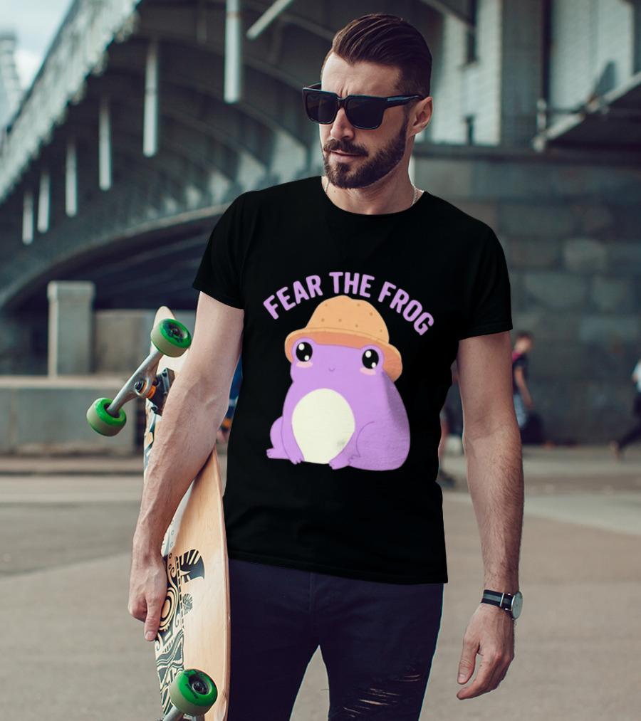 Fear The Frog Cute Purple Cartoon Bucket Hat T-Shirt
