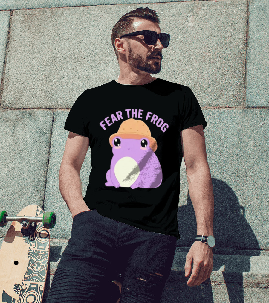 Fear The Frog Cute Purple Cartoon Bucket Hat T-Shirt