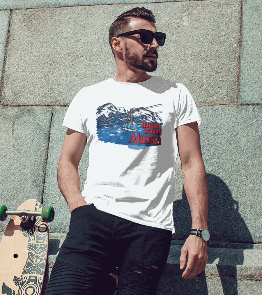 Hanging Around Alaska Cable Car Mountain Scenery Anchorage T-Shirt