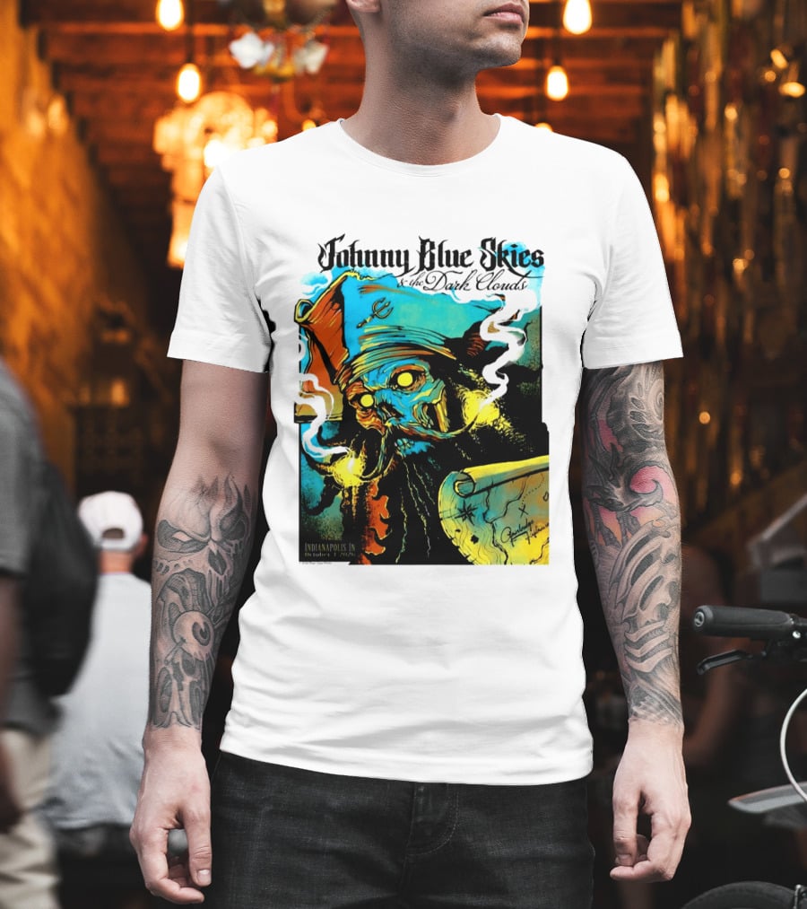 Johnny Blue Skies And The Dark Clouds Pirate Map Gainbridge Fieldhouse Indianapolis 2026 Event T-Shirt