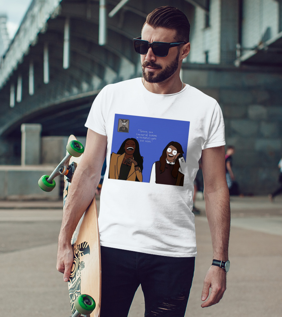 Spoon You Cannot Be Playing Meme Cartoon Laughter Scene T-Shirt