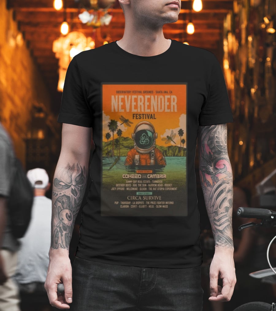 Observatory Festival Grounds Santa Ana 2026 Neverender Festival Coheed And Cambria Circa Survive Lineup T-Shirt