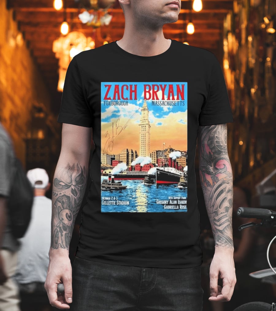 Zach Bryan Foxborough Massachusetts Gillette Stadium October 2 3 2026 Gregory Alan Isakov Gabriella Rose T-Shirt