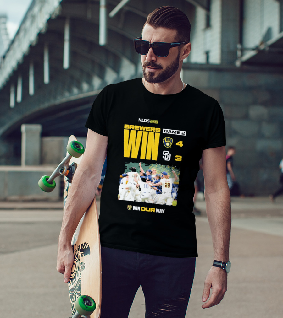 NLDS 2026 Brewers Win Game 2 Win Our Way 4 3 Victory Celebration T-Shirt