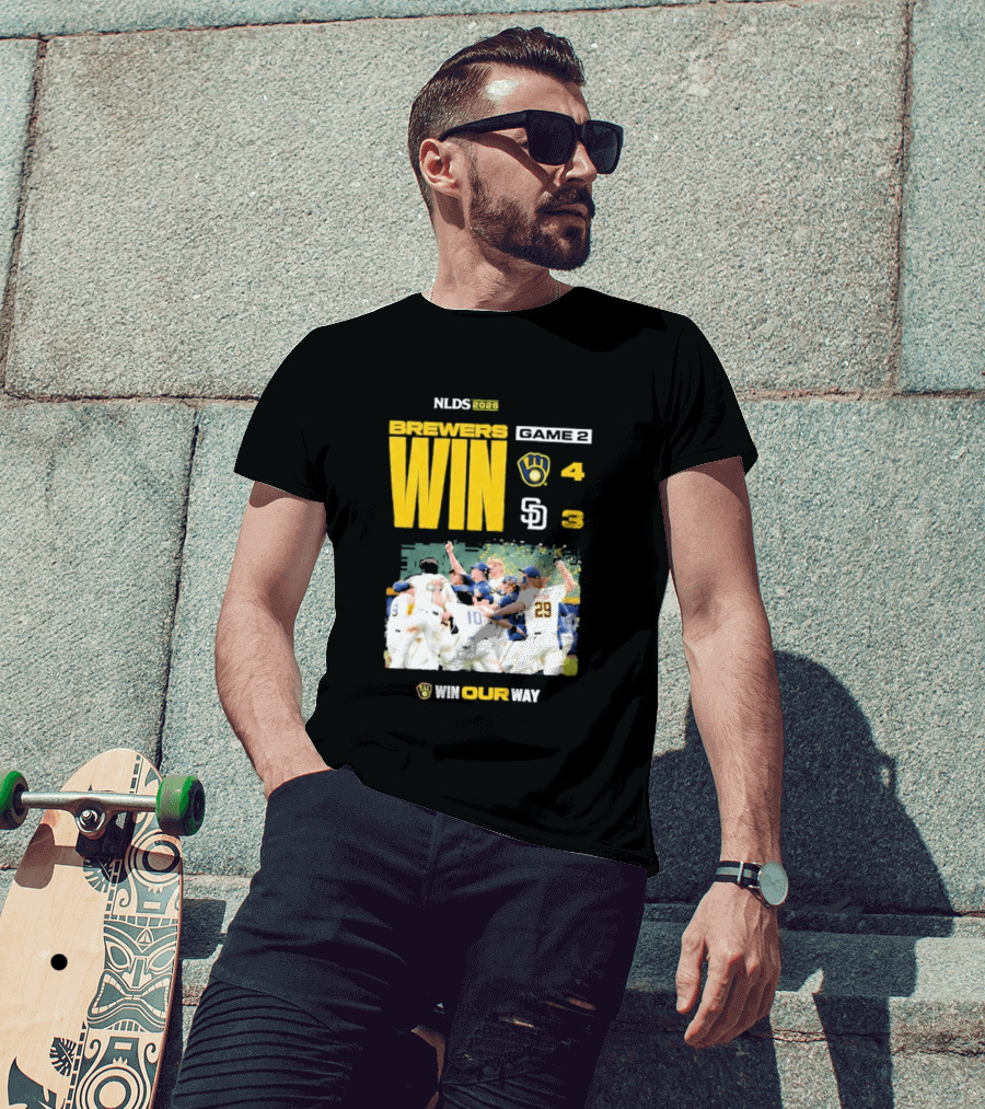 NLDS 2026 Brewers Win Game 2 Win Our Way 4 3 Victory Celebration T-Shirt
