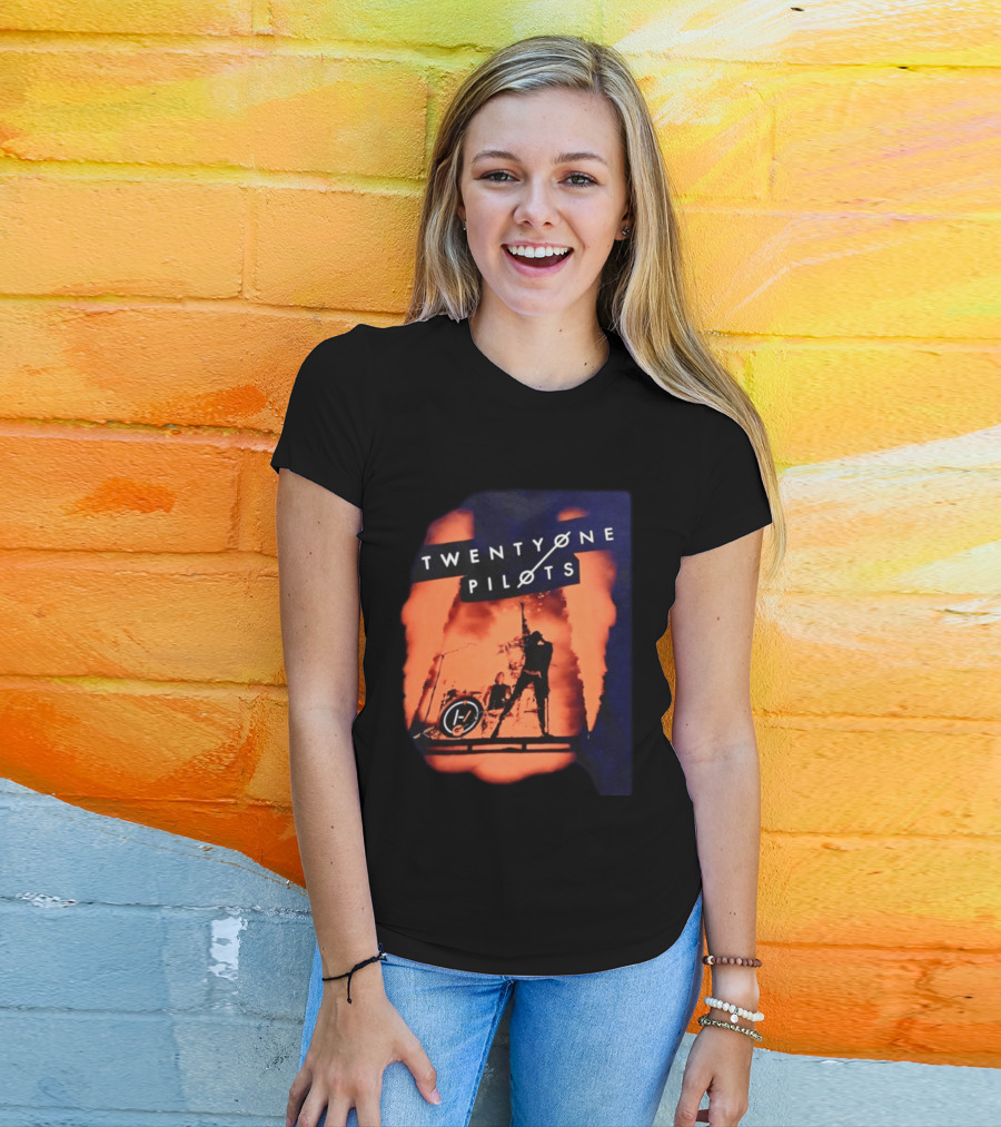 Twenty One Pilots Concert Orange Stage Lights Silhouette Tyler Joseph T-Shirt
