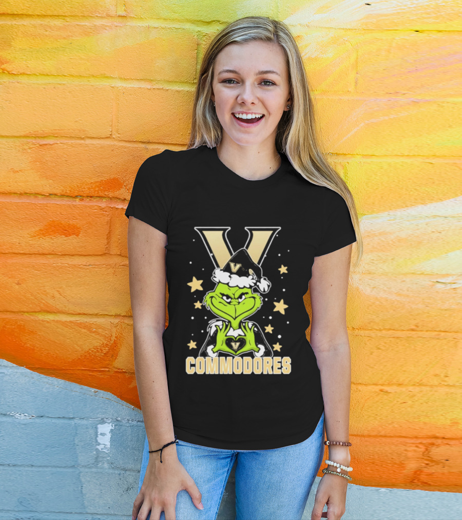 Vanderbilt Commodores Grinch Christmas Love Hands 2026 Football T-Shirt