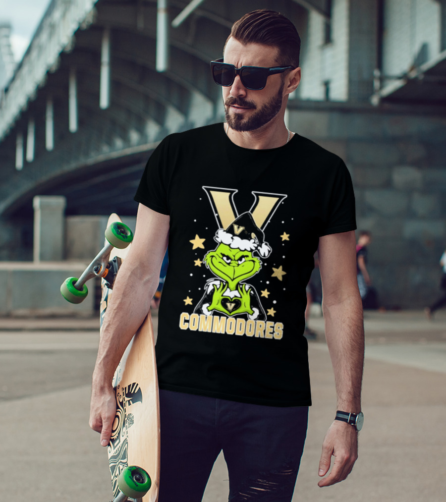 Vanderbilt Commodores Grinch Christmas Love Hands 2026 Football T-Shirt