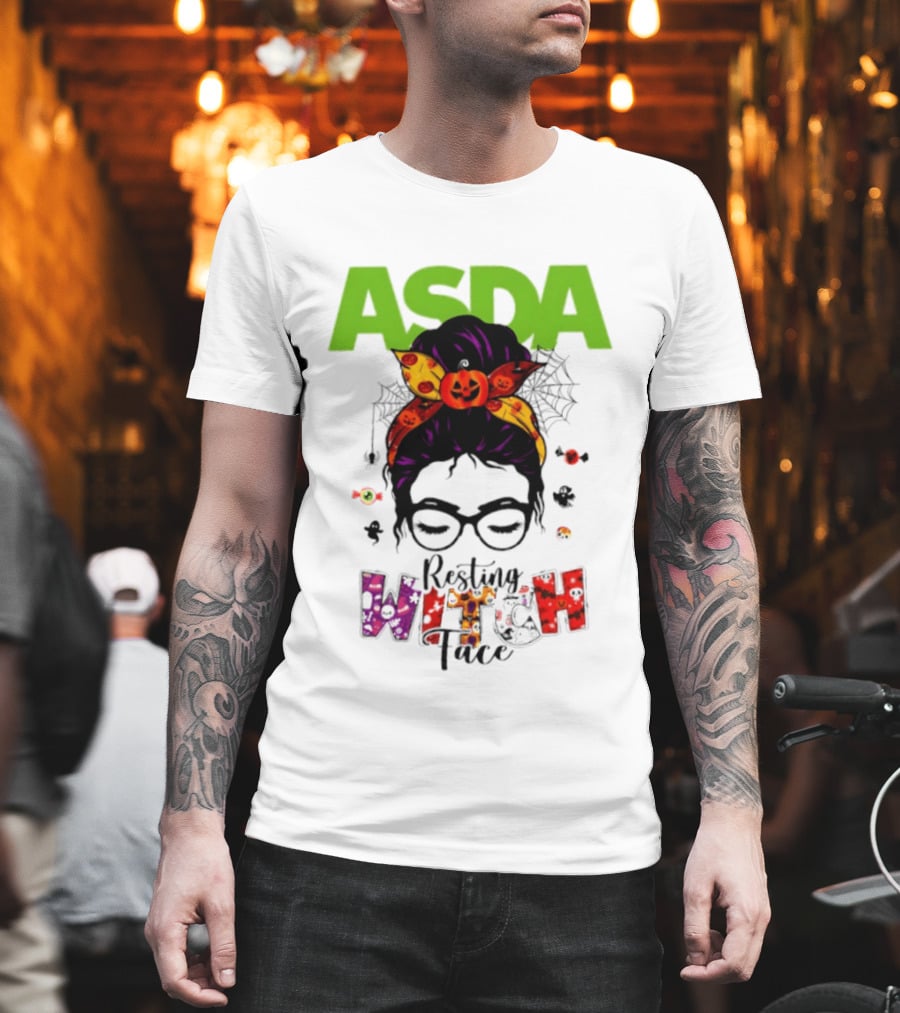 ASDA Resting Witch Face Halloween 2026 Pumpkin Headband Glasses T-Shirt