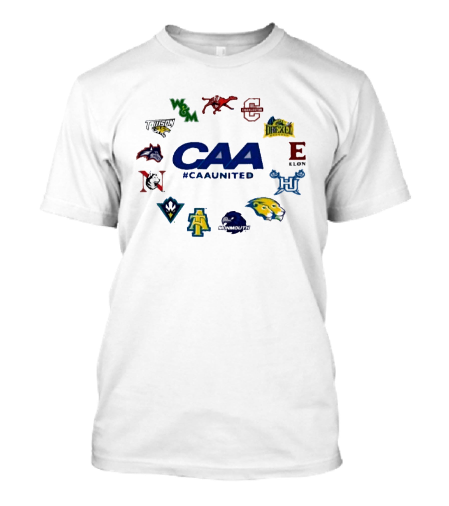 CAA United All Team Logos William & Mary Towson Drexel Elon T-Shirt