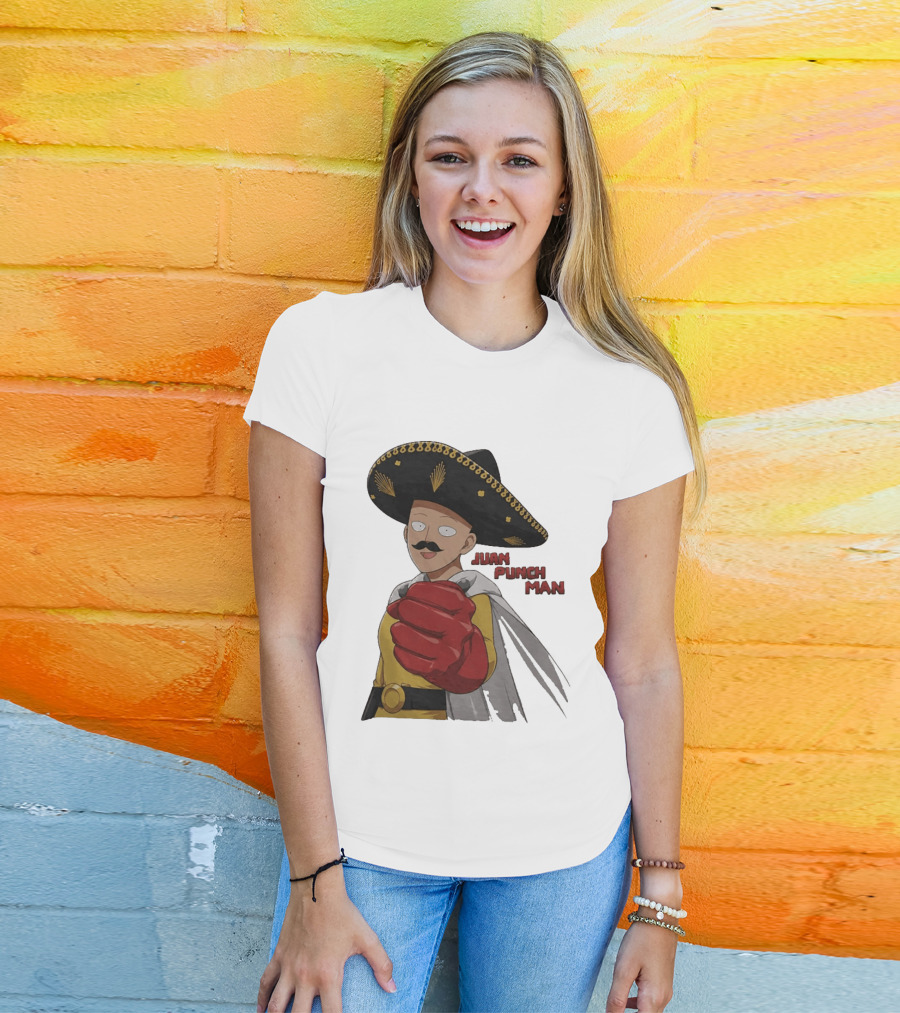 Juan Punch Man Mexican Sombrero Moustache T-Shirt