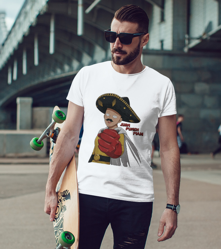 Juan Punch Man Mexican Sombrero Moustache T-Shirt