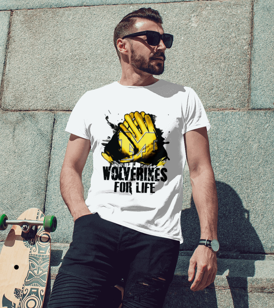 Michigan Wolverines M Symbol Wolverines For Life T-Shirt
