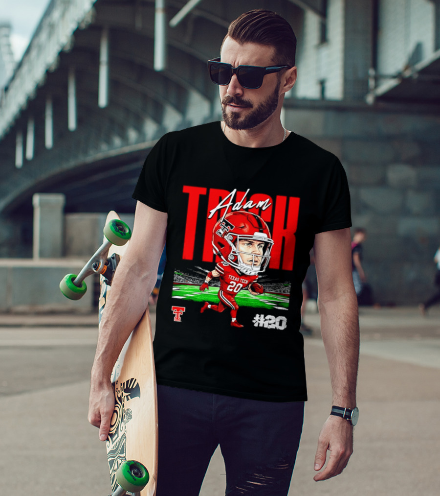 Adam Trick Texas Tech Red Raiders Football Caricature Stadium #20 T-Shirt