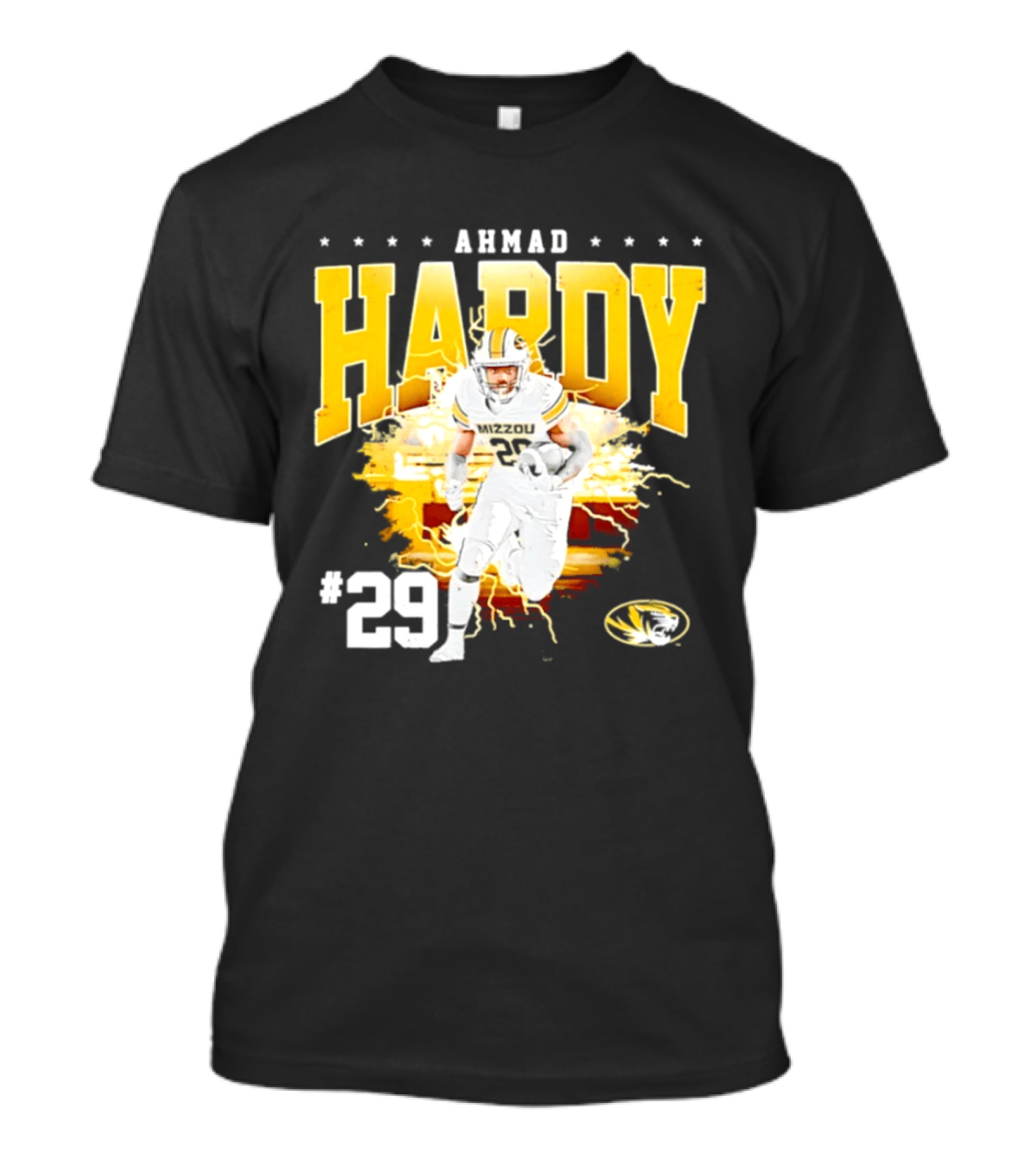 Ahmad Hardy Missouri Tigers NCAA Football #29 Lightning T-Shirt
