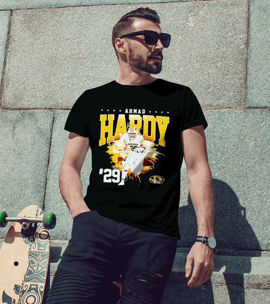 Ahmad Hardy Missouri Tigers NCAA Football #29 Lightning T-Shirt