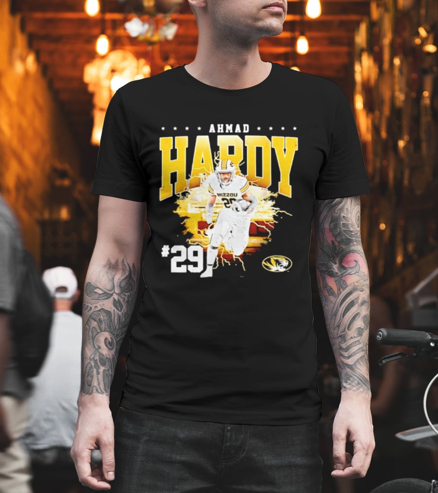Ahmad Hardy Missouri Tigers NCAA Football #29 Lightning T-Shirt
