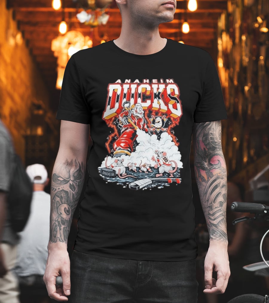 Anaheim Ducks Pest Control NHL Hockey Cartoon Rats T-Shirt