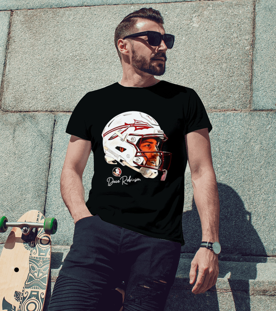 Duce Robinson Florida State Seminoles Football NCAA Game Face Helmet T-Shirt