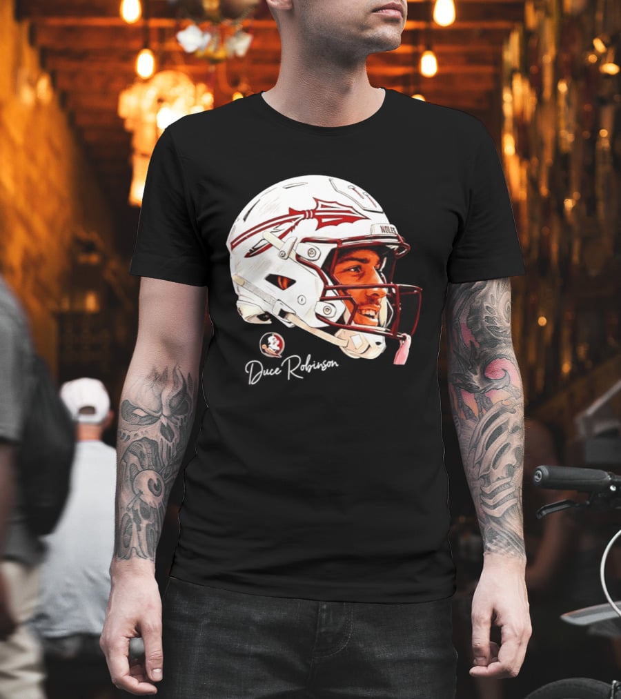 Duce Robinson Florida State Seminoles Football NCAA Game Face Helmet T-Shirt